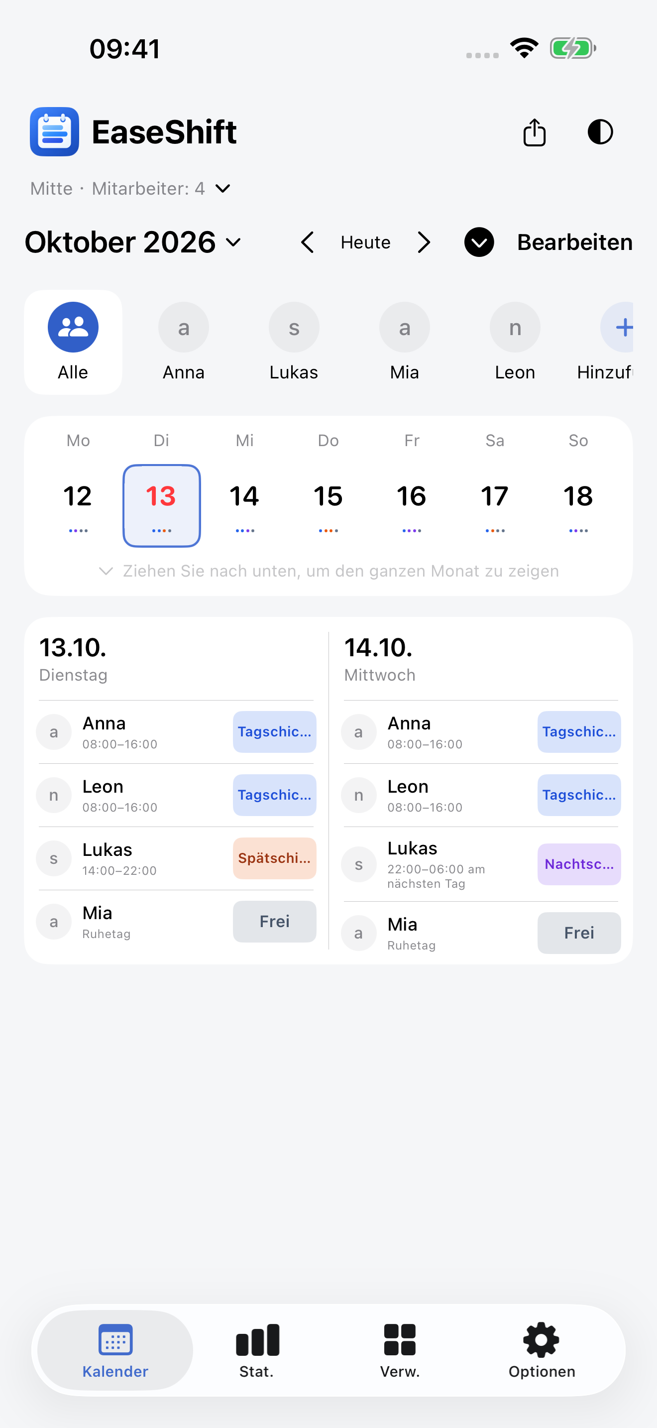 Mitarbeiterkalender