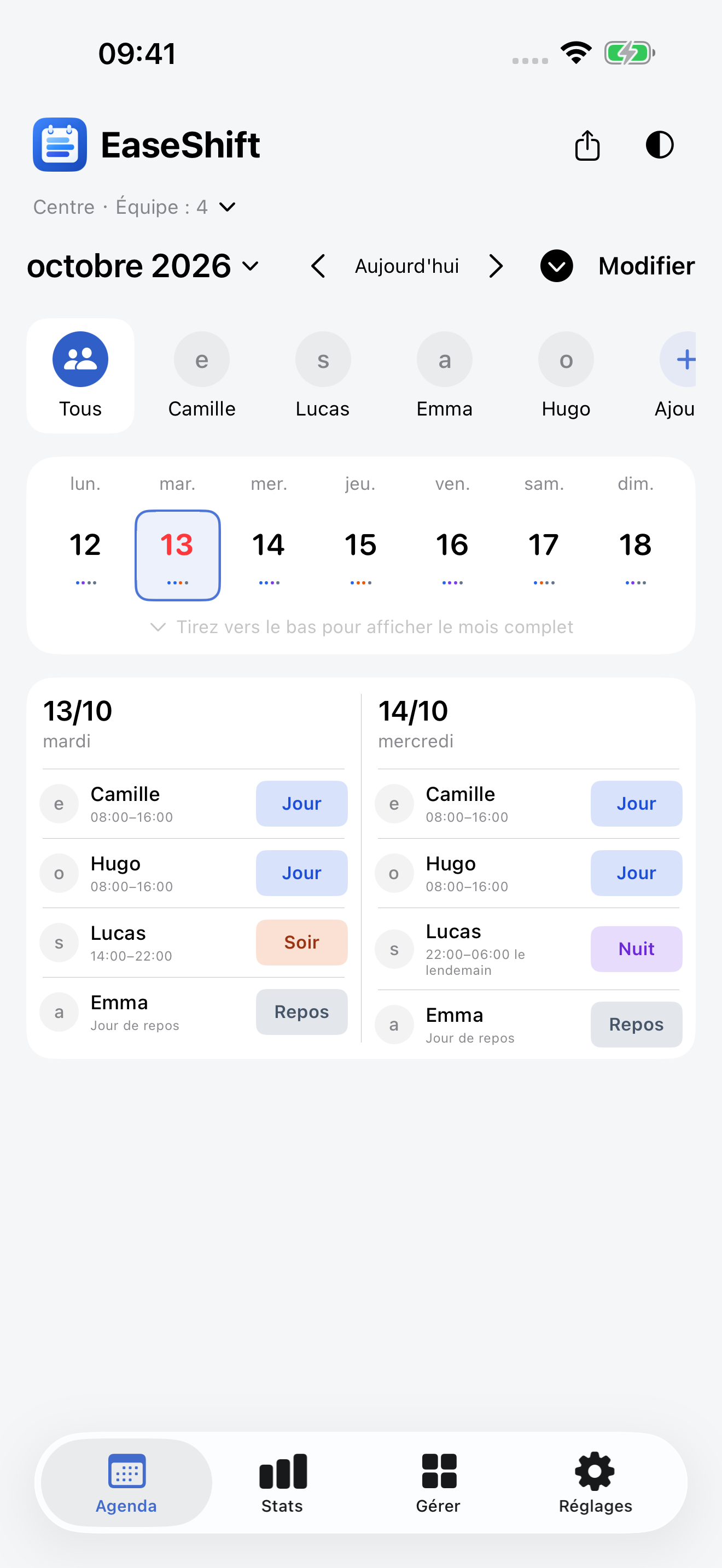 Calendrier individuel