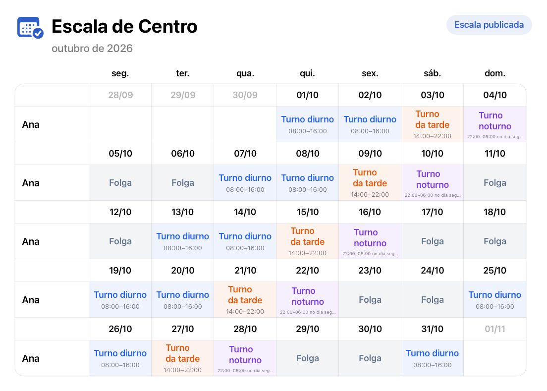 Compartilhar escalas