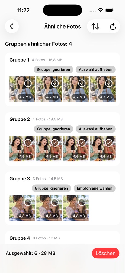Behalte die besten Fotos