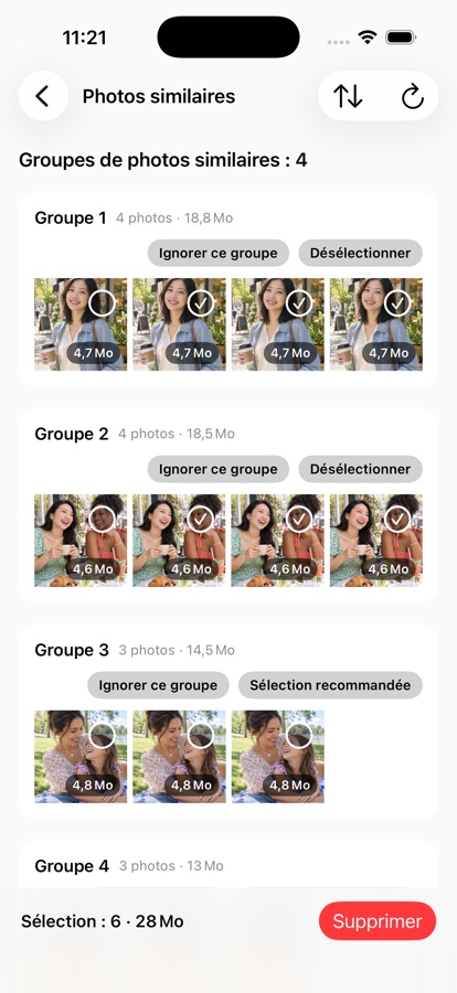 Gardez les meilleures photos